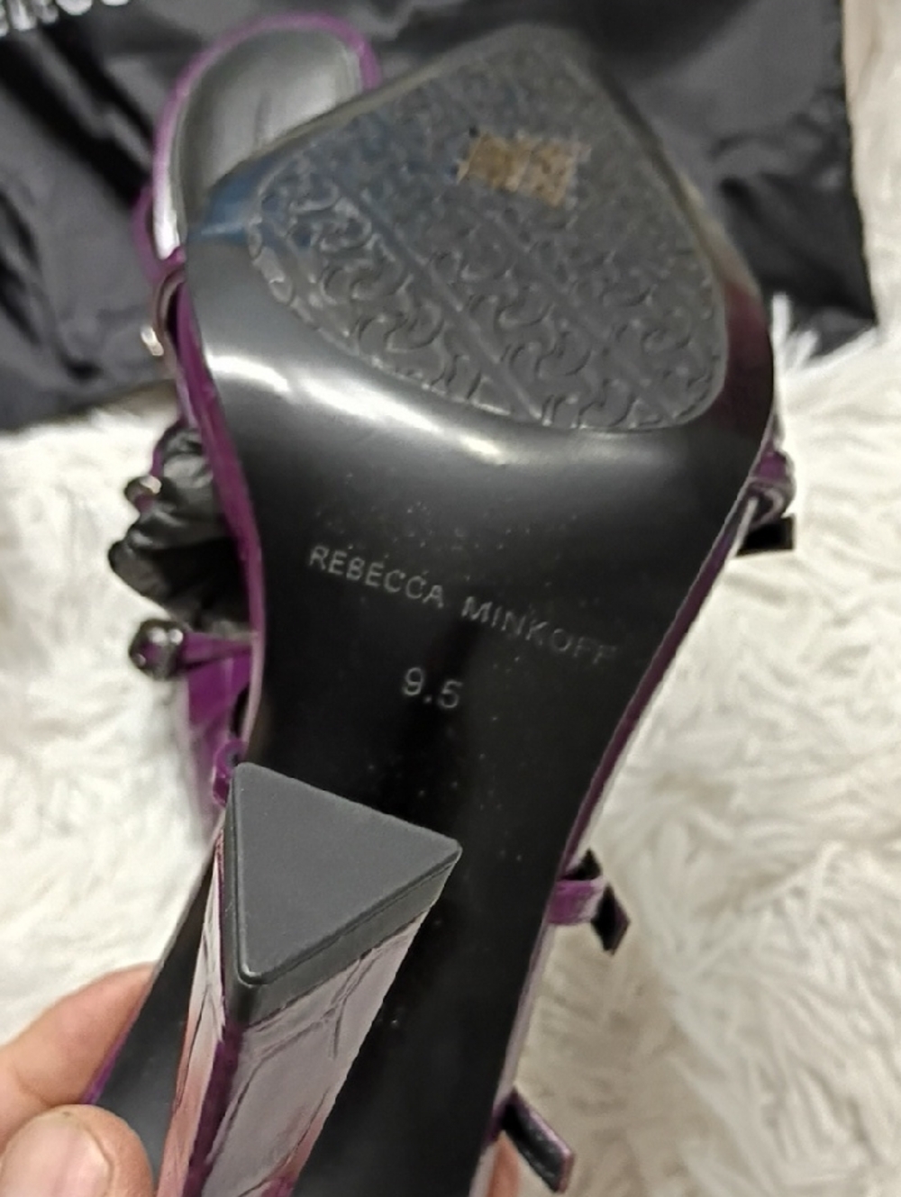 πΉ Rebecca Minkoff πΉ Women's Sz 9.5 Berry Crocodile Mule Pointed Toe π. $245 - Picture 7 of 8